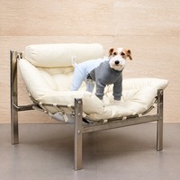 Set Sweater Hewan Peliharaan Atasan Rajut Abu-abu Dengan Celana Kotak-kotak Pakaian Anjing Lembut dan Hangat Untuk Anjing Kecil dan Sedang