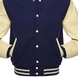 Veste universitaire en laine mélangée bleue pour homme et femme, broderie, fermeture à boutons, tissu d'hiver pour le travail, design de lettreman - Product Image 5