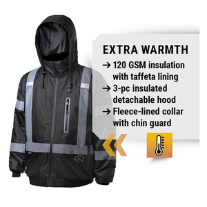 Hi Vis ANSI Clase 1 Ropa de trabajo de invierno Chaquetas DE SEGURIDAD reflectantes con logotipo personalizado Impermeable y transpirable Ligero para hombres - Product Image 3