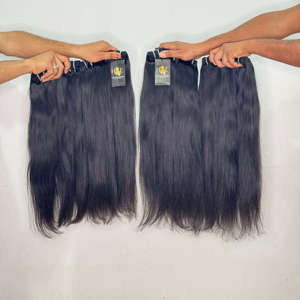 Extensions de cheveux humains non traités, mèches de tissage de cheveux indiens Temple, cuticules alignées, provenant de fournisseurs de cheveux bruts du Cambodge - Product Image 2