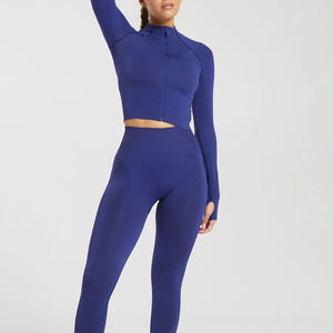 Chaquetas de entrenamiento sin costuras de alta elasticidad para mujer, chaquetas activas con cremallera para Fitness, ropa superior de Yoga - Product Image 4