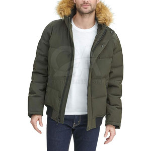 Veste d'hiver doublée Parka pour temps froid Hommes Veste d'hiver à capuche en fausse fourrure résistante Veste thermique chaude - Product Image 1
