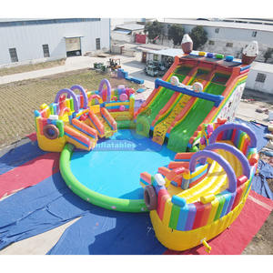 Toboggan aquatique gonflable en PVC de qualité commerciale personnalisé avec piscine surdimensionnée et toboggan de saut pour la maison et l'école - Product Image 3