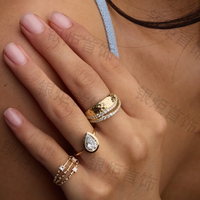 Bague de déclaration élégante en argent sterling 925 LOZRUNVE avec grand zircon moissanite taille poire pour femme