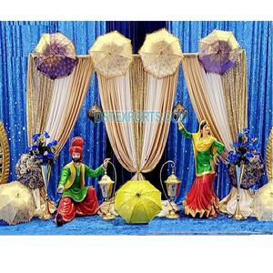 Decoración de Escenario para la Noche del Sangeet de Boda Punjabi, Estilo Indio, Ceremonia Mehndi y Decoración de Fondo, Fondo de Escenario para Boda Punjabi, Fiji - Product Image 1