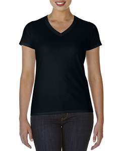 Marque privée T-shirts à col en V pour femmes T-shirts doux en vrac T-shirts en coton blanc à séchage rapide pour les marques de vêtements féminins - Product Image 4