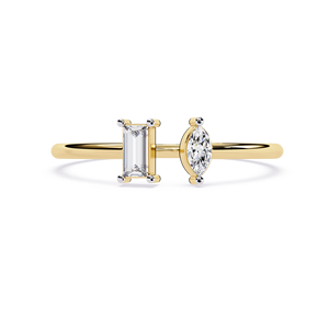 18K Gold Baguette Marquise Diamond Stackable Open Claw <b>Adjustable</b> <b>Ring</b> Natural Diamond Indian Manufacturer Fine Jewellery - Product Image 1