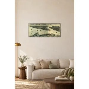 Impression sur toile de panoramas d'Istanbul et du Bosphore avec gravure historique - Product Image 3
