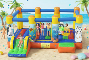 Parque Infantil Inflable Balorama, Mini Brincolín Pingüino, Material de PVC, Tamaño 6x4x2.5m, Edades 5-13, 2 Años de Garantía, Modelo 90109 - Product Image 1