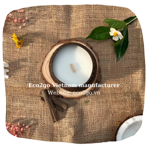 Cuenco de vela con carcasa de Coco para decoración e iluminación, cuenco para vela con Logo láser grabado gratis - Product Image 6