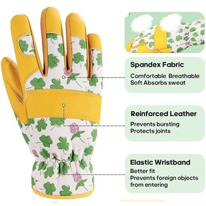 Gants de jardinage en cuir Gants imprimés unisexes pour creuser plantation désherbage agriculture ongles protection des doigts Gants d'aménagement paysager - Product Image 3