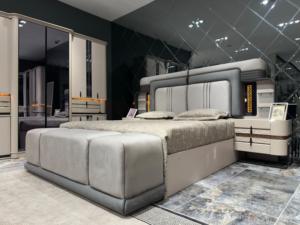 ชุดเตียงแบบกระจุกหรูหราทันสมัยหนังไม้ MDF ปรับได้ปรับแต่งได้สำหรับบ้านสำนักงานอพาร์ทเมนต์โรงแรมวิลล่า - Product Image 2