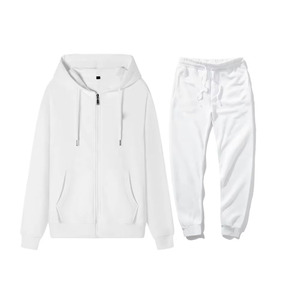Precio al por mayor personalizado liso Jogging Wear cálido suave sudor trajes Fitness Wear bordado Logo cremallera chándal - Product Image 3