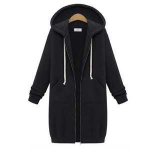 2025 mujeres Otoño Invierno espesar sudaderas con capucha chaquetas sueltas con capucha cremallera bolsillo Maxi tamaño sudadera vestidos deportivos prendas de vestir - Product Image 5