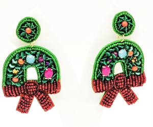 Pendientes de tuerca geométricos con cuentas de semillas de cristal dorado, moda navideña, personalidad elegante, regalo a granel con perlas, aniversario - Product Image 4