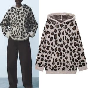 2025 New Style Women's Street Hooded Knit Sweatshirt for women 100% <b>polyester</b> - Product Image 1