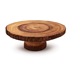 Décor de mariage de support de gâteau en bois de forme ronde pour la décoration de table d'hôtels et de restaurants à la maison. - Product Image 1