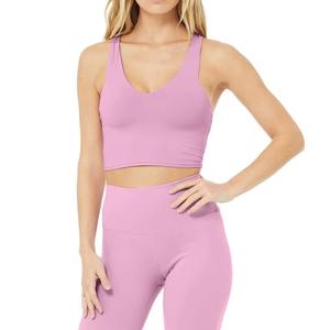 Nouvel arrivage Ensemble de yoga pour femmes sans couture de haute qualité, vente en gros de motifs solides en polyester spandex - Product Image 1