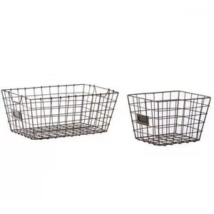 Strong Metal <b>Wire</b> <b>Storage</b> <b>Basket</b> Heavy Duty Durable Organizer for Home Kitchen Dining Room Modern Rustic Household - Product Image 6