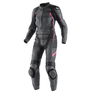 Women's Racing Leather Two Piece Black Motorbike Suit CE Certified Armoured Protections Ladies Motorcycle Riding Suit - Product Image 5