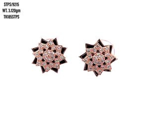 Nouveau Design 2023 de luxe bijoux fleur Zircon diamant boucles d'oreilles Hip-hop Bling boucle d'oreille en argent Sterling 925 - Product Image 1