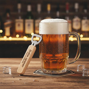 <span class=keywords><strong>Set</strong></span> di <span class=keywords><strong>Bicchieri</strong></span> da <span class=keywords><strong>Birra</strong></span> Pilsner Classici Trasparenti con Logo Personalizzato all'Ingrosso in Confezione Regalo con Apribottiglie in Legno - Product Image 2