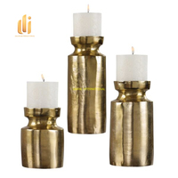 Candelabro Moderno de Aluminio y Vidrio, Portavelas Alto Estilo Vintage, para Bodas, Navidad, Hogar, Hotel, Eventos, Decoración del Hogar