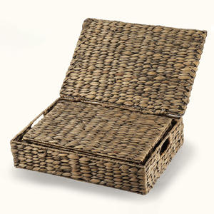 Natural <b>water</b> hyacinth box handwoven gift storage boxes cheap price <b>container</b> for room organizer - Product Image 2