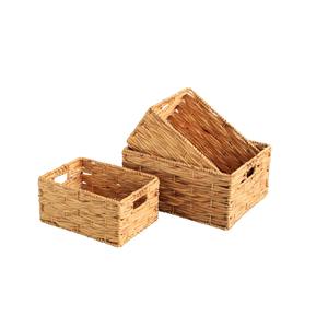 ชุดตะกร้าหวายถักมือ 3 ใบ ตะกร้าเก็บของทำมือ ขายส่ง เป็นมิตรกับสิ่งแวดล้อม ผลิตในเวียดนาม - Product Image 4