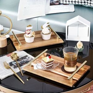Hand Crafted Solid Rectangle Teak Wood <b>Breakfast</b> Serving <b>Tray</b> for Hotel Restaurant Home With Best Quality Wholesaler - Product Image 4