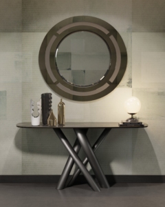 Mesa Consola de Cerámica Moderna y Lujosa con Patas Metálicas en Forma de X para Sala de Estar, Entrada o Pasillo - Product Image 1