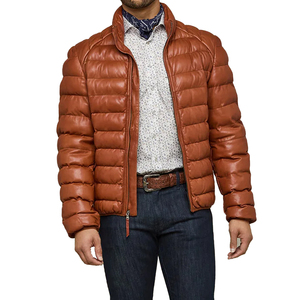 Nueva llegada de los hombres de gran tamaño de cuero Puffer chaqueta Stand Collar cálido invierno Casual Hip Hop Streetwear prendas de vestir exteriores - Product Image 1