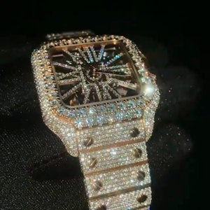 Affordable Luxury Moissanite Watch | VVS <b>Iced</b> Out Skeleton | Wholesale Diamond Tester Pass - Product Image 5