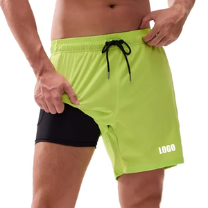 Double Layer Men's <b>Hybrid</b> <b>Shorts</b> 100% Polyester Double-Layer Gym Mesh <b>Shorts</b> Custom Graphic Comfort Elastic Mid-Waistband - Product Image 2