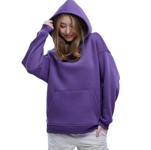 Sweat à capuche ample pour femme en coton français de qualité supérieure, respirant, uni, teint en pièce, 350 g/m², épaules tombantes - Product Image 5