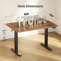 Bureau debout électrique en bois massif ES12, ergonomique, réglable en hauteur, pour le bureau et le télétravail, mobilier de bureau, bureaux informatiques