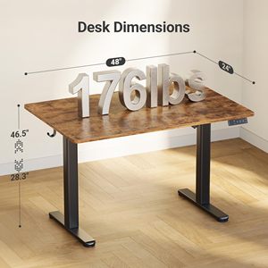 Bureau debout électrique en bois massif ES12, ergonomique, réglable en hauteur, pour le bureau et le télétravail, mobilier de bureau, bureaux informatiques - Product Image 4