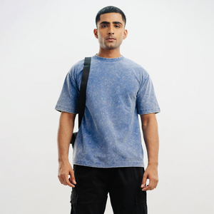 Camiseta de punto con letras para hombre, camiseta informal de gran tamaño para hombre, ropa de calle de punto 100% de alta calidad, logotipo personalizado - Product Image 1