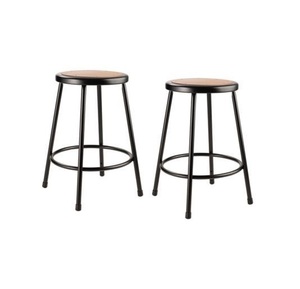 Taburete de Bar otomano de diseño simple artesanal iIndian, taburete mini acabado en polvo negro de hierro con Tapa de cuero marrón a precio de venta - Product Image 5