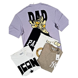 เสื้อยืดผู้ชายแขนสั้นผ้าคอตตอนคอมบ์พิมพ์ลายผ้าเจอร์ซีย์เดียว100% - Product Image 1