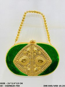 Sacs de soirée en fer fabriqués à la main par un designer de luxe en métal et pierre de cristal pour femmes pour de prestigieuses occasions de fête - Product Image 3