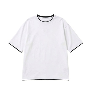 Wholesale Men's T-Shirt Front Custom <b>Logo</b> Oversized High Quality 100% Cotton Knitted Breathable Fabric Loose Fit T-Shirt - Product Image 1