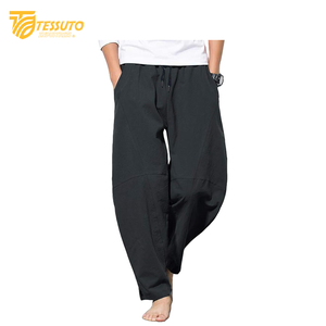 2025 Vintage grande taille hommes pantalons haute qualité léger tricoté toile séchage rapide taille moyenne Style lavé - Product Image 1