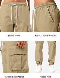 Pantalones Cargo Casuales de Lona para Hombre, Estilo Jogger Ajustado |   Pantalones de Senderismo con Cintura Elástica, Ecológicos, Multibolsillos, Resistentes al Viento y Transpirables - Product Image 5