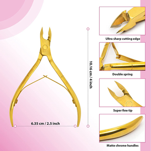 Top coupe-ongles outil de manucure pour ongles incarnés et doigts Premium Full Gold Clippers pince à cuticules meilleur Durable - Product Image 3