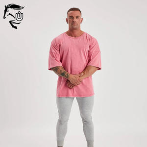 2024 camiseta de bambú de algodón con lavado ácido para hombres súper suave tela de punto ligera con estampado personalizado camisetas lisas de tendencia de Pakistán - Product Image 5