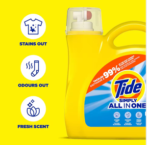 NUEVO Detergente Líquido para Ropa Simply, Aroma Brisa Refrescante, 168 oz, 128 Lavados, Limpieza Fácil, Envase Rectangular de Plástico Removible, Modelo 2023 - Product Image 3