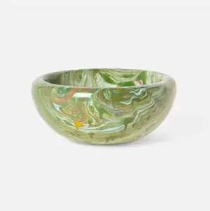 Fabuloso estilo tradicional moderno decoración del hogar tazón grande para Color verde superior pulido resina epoxi ensalada y frutero - Product Image 4