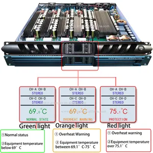 PFC PFC30Wを備えた超強力な2オームの安定した6800ワットブリッジパワー11000WRMS1Uデジタル4チャンネルデジタルパワーアンプ