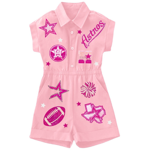 Venta al por mayor mejor fabricante de alta calidad transpirable mamelucos de algodón de gran tamaño para las mujeres Turn-Down Collar Gameday mono - Product Image 5